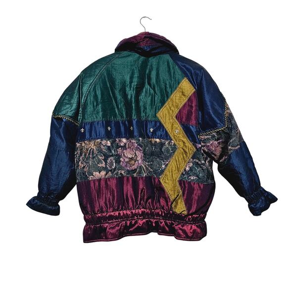 Beverly Hills Blues Jacket Vintage 90's Puffer Duck Down Pockets Women's Size XL - Picture 2 of 9